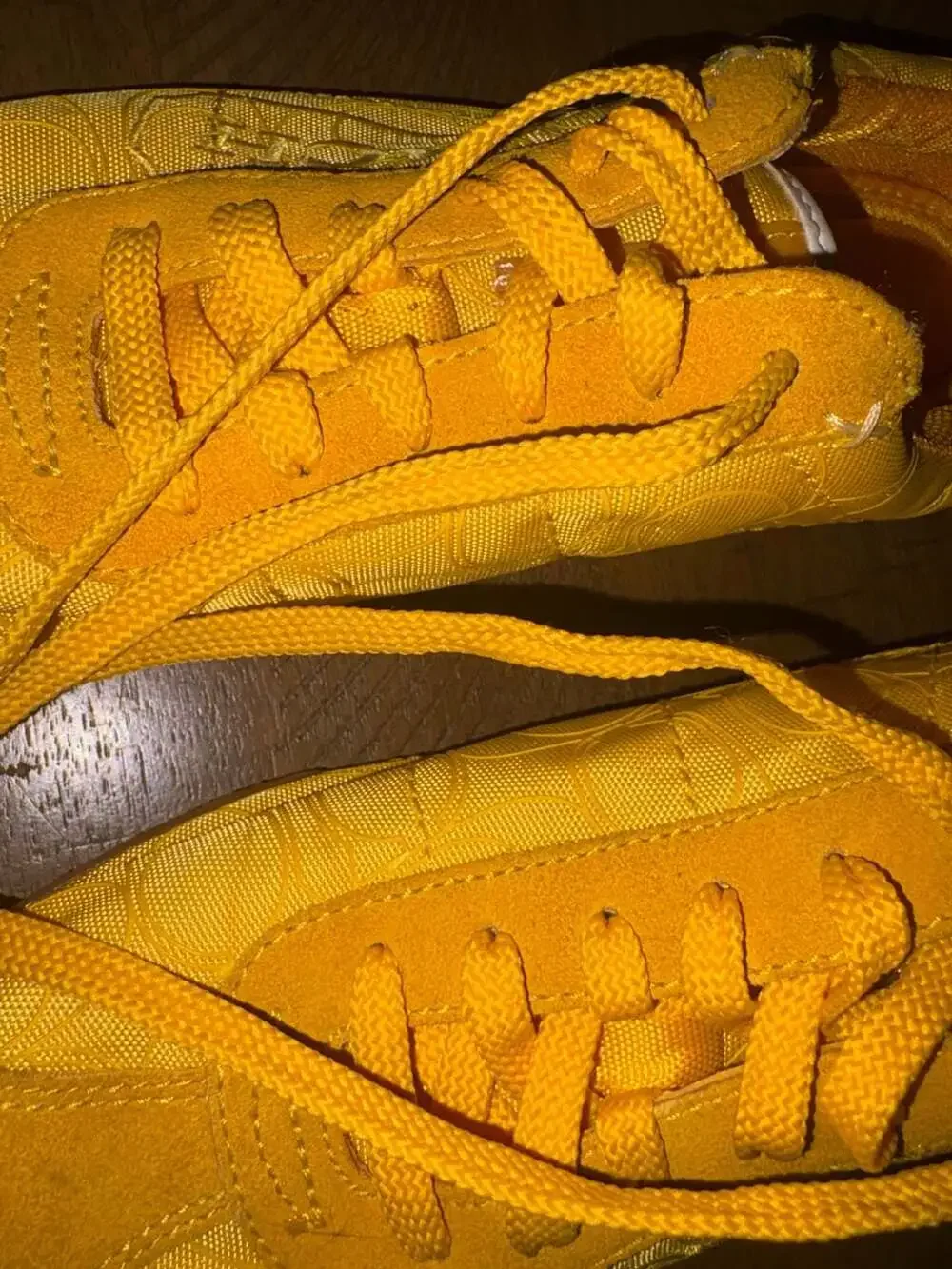Coach Patti Signature Logo Yellow Lace-Up Sneakers